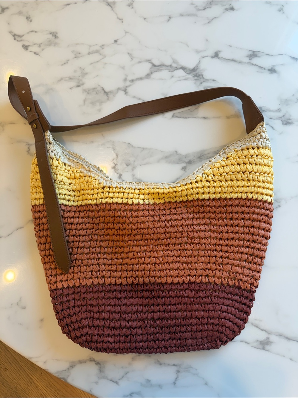 Style & Co. Ombre Woven Shoulder Bag in Yellow, Rust & Brown